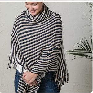 Demdaco striped pullover poncho